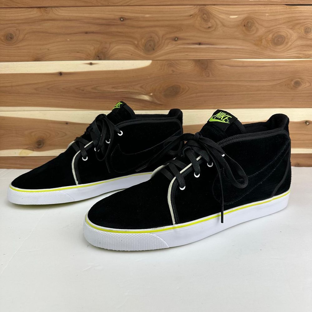 Nike Toki Mid Trainers‎ Suede Leather Mens Black/Green size 12